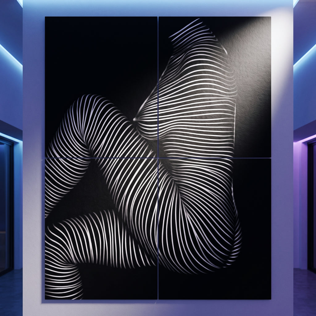 SUITE | Minimalist Seated Female Figure Op Art | Abstract Luxury Multi-Print Wall Art