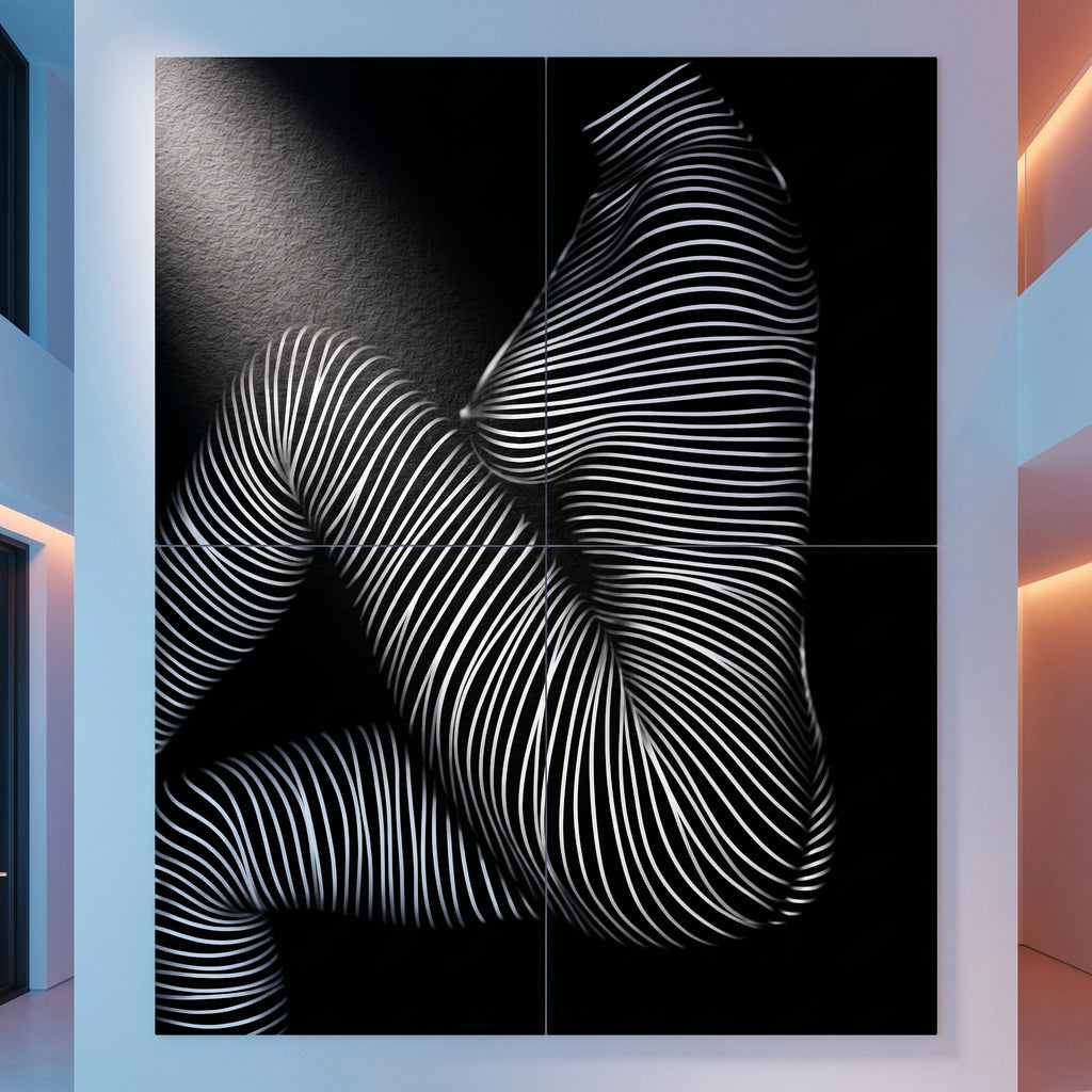 SUITE | Minimalist Seated Female Figure Op Art | Abstract Luxury Multi-Print Wall Art