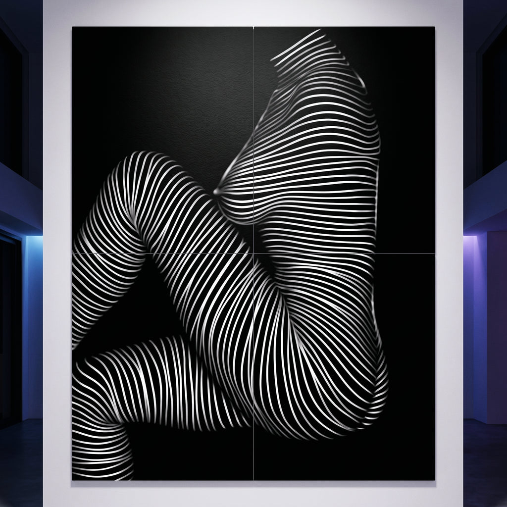 SUITE | Minimalist Seated Female Figure Op Art | Abstract Luxury Multi-Print Wall Art
