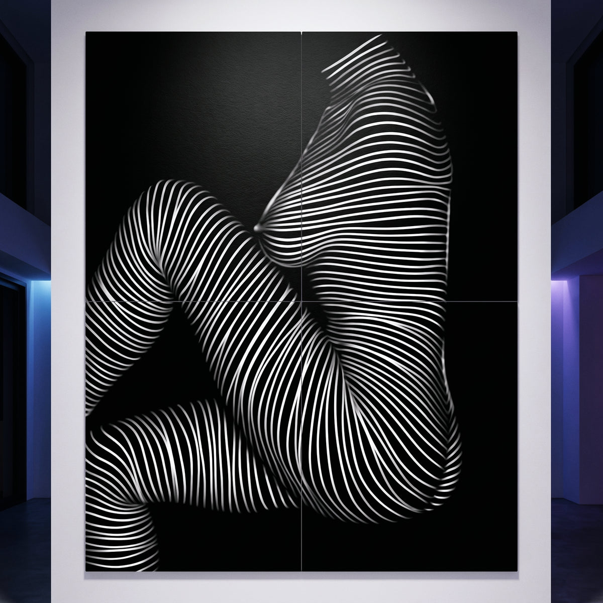 SUITE | Minimalist Seated Female Figure Op Art | Abstract Luxury Multi-Print Wall Art