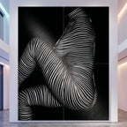 SUITE | Minimalist Seated Female Figure Op Art | Abstract Luxury Multi-Print Wall Art