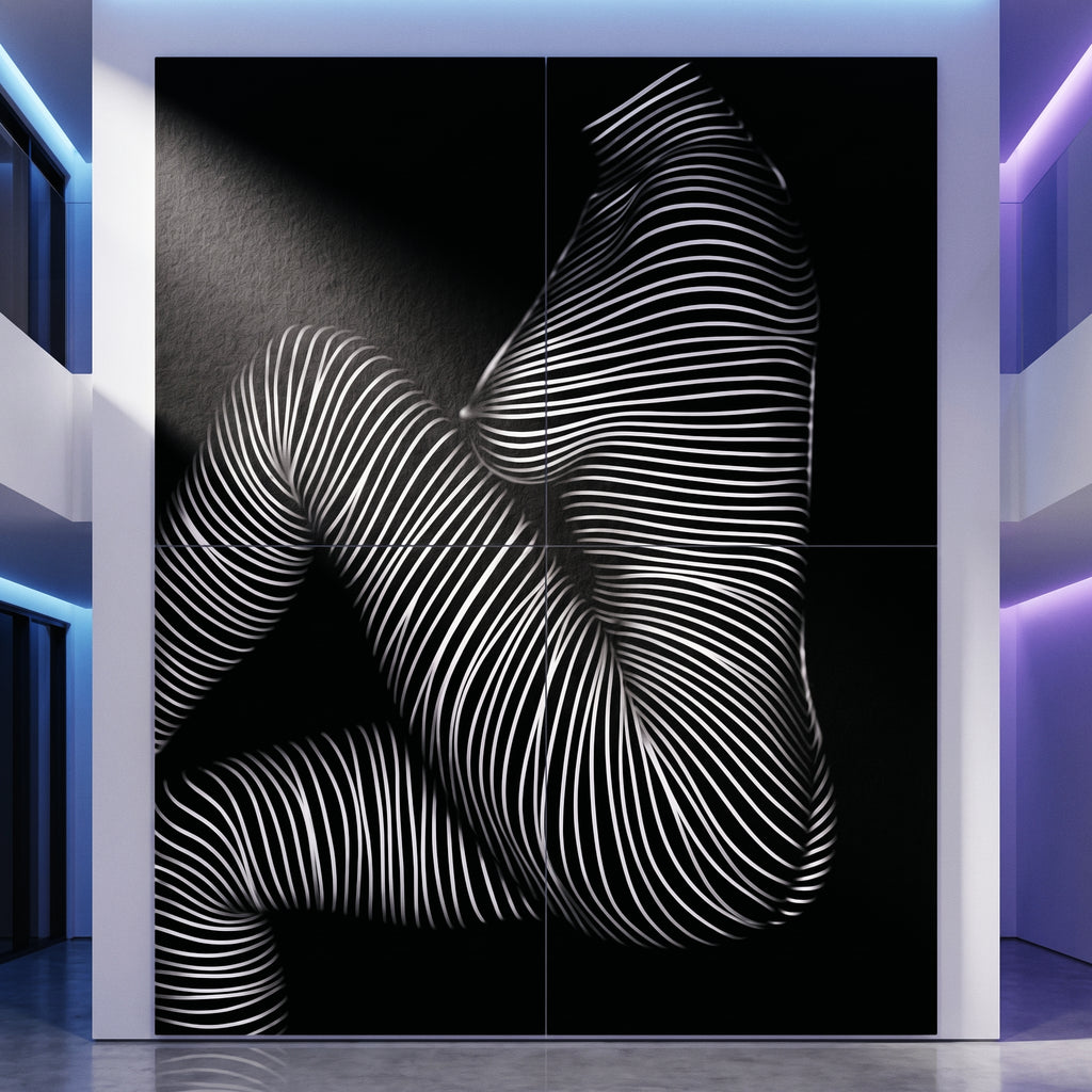 SUITE | Minimalist Seated Female Figure Op Art | Abstract Luxury Multi-Print Wall Art