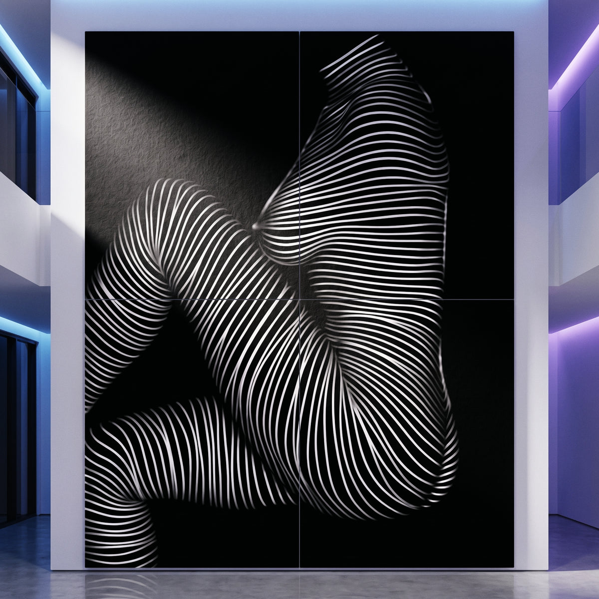 SUITE | Minimalist Seated Female Figure Op Art | Abstract Luxury Multi-Print Wall Art