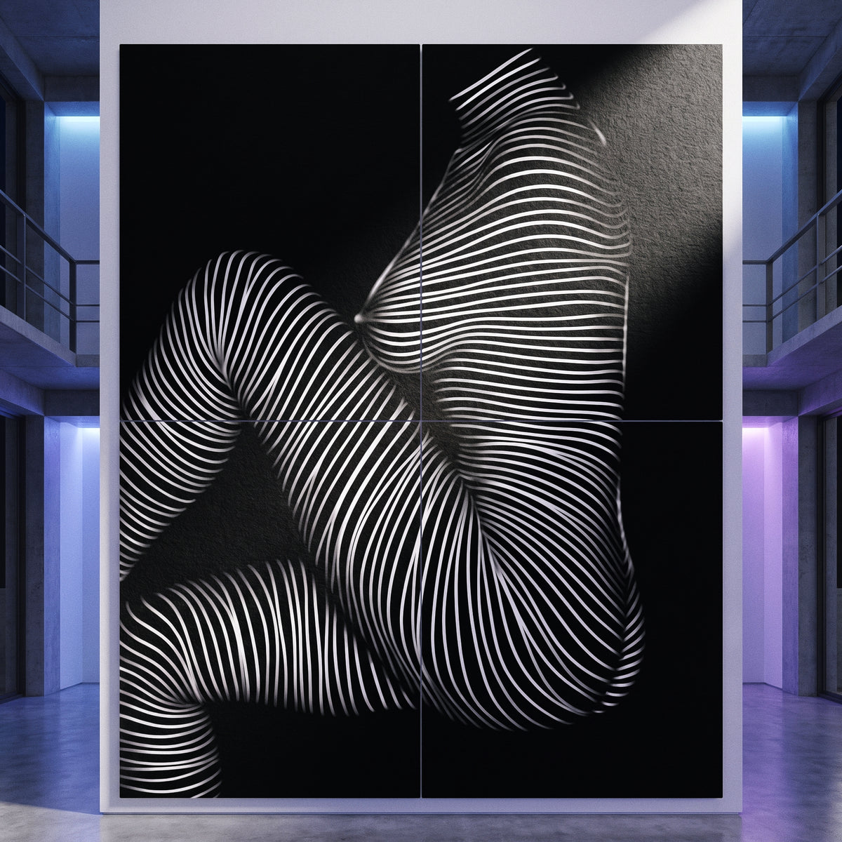 SUITE | Minimalist Seated Female Figure Op Art | Abstract Luxury Multi-Print Wall Art