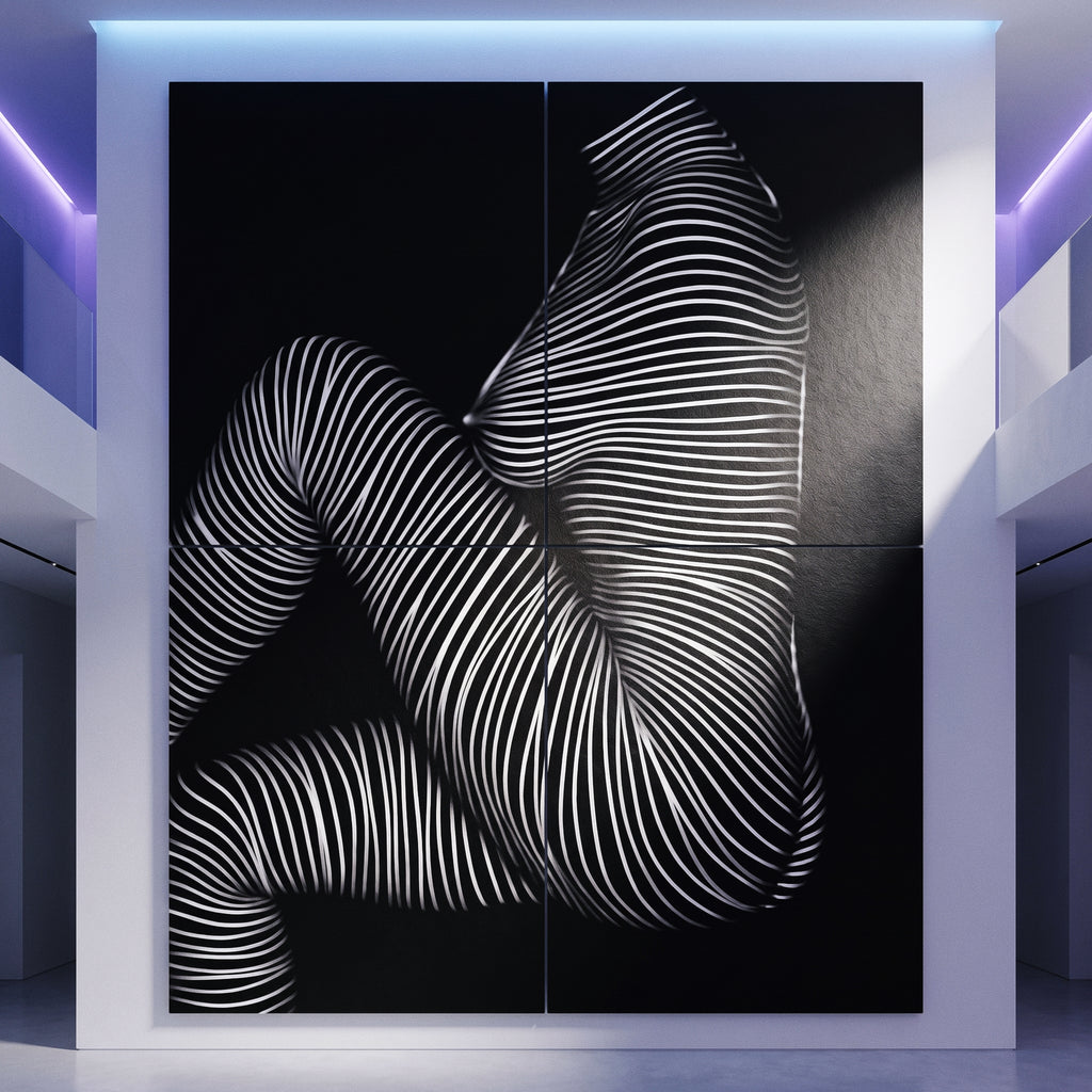 SUITE | Minimalist Seated Female Figure Op Art | Abstract Luxury Multi-Print Wall Art