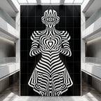 SYZYGY | Hypnotic Female Op-Art 64-Print Mural | 1-Of-1 | 96K