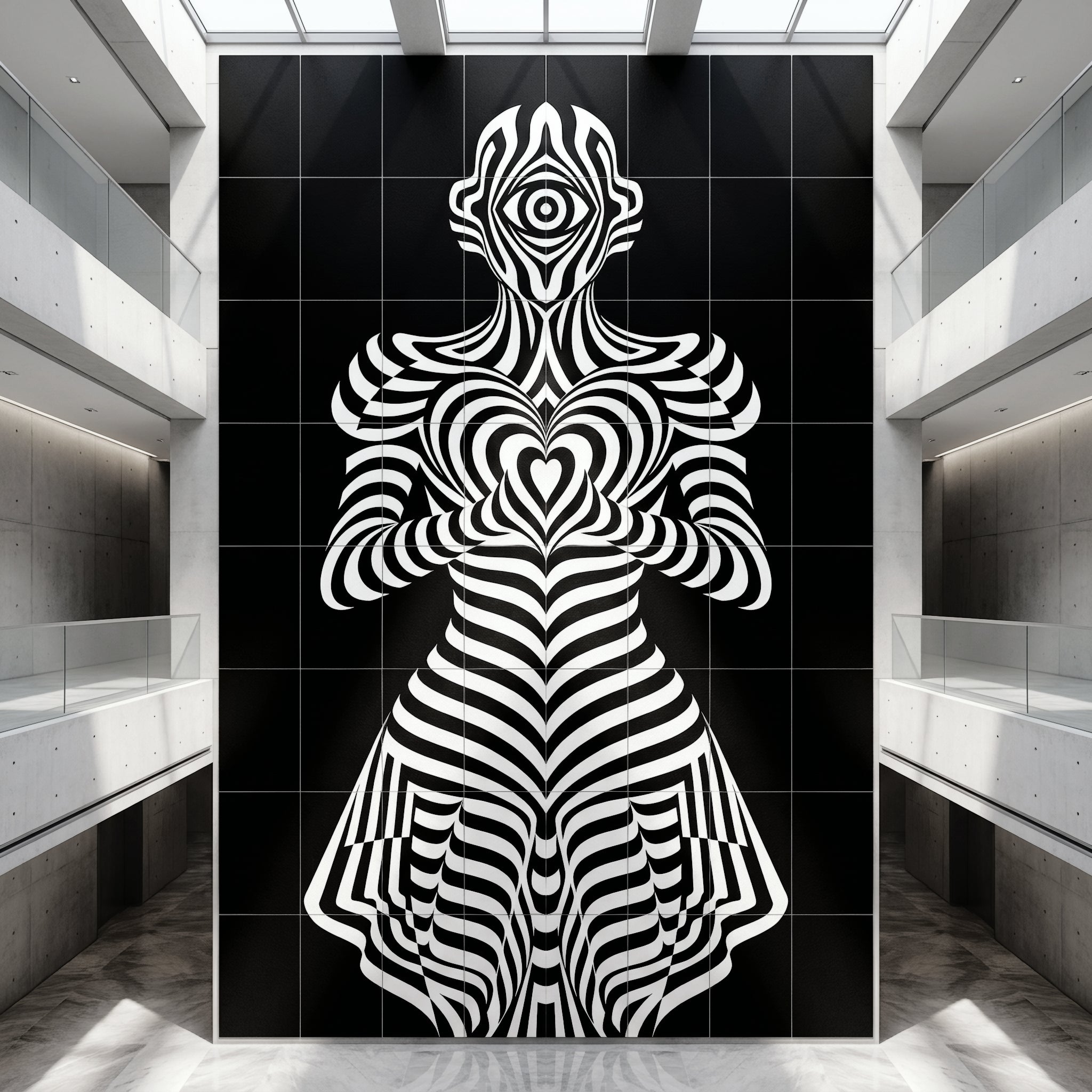 SYZYGY | Hypnotic Female Op-Art 64-Print Mural | 1-Of-1 | 96K