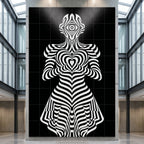 SYZYGY | Hypnotic Female Op-Art 64-Print Mural | 1-Of-1 | 96K