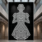 SYZYGY | Hypnotic Female Op-Art 64-Print Mural | 1-Of-1 | 96K
