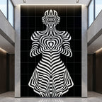 SYZYGY | Hypnotic Female Op-Art 64-Print Mural | 1-Of-1 | 96K
