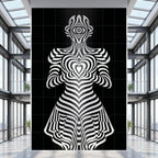 SYZYGY | Hypnotic Female Op-Art 64-Print Mural | 1-Of-1 | 96K