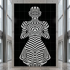 SYZYGY | Hypnotic Female Op-Art 64-Print Mural | 1-Of-1 | 96K