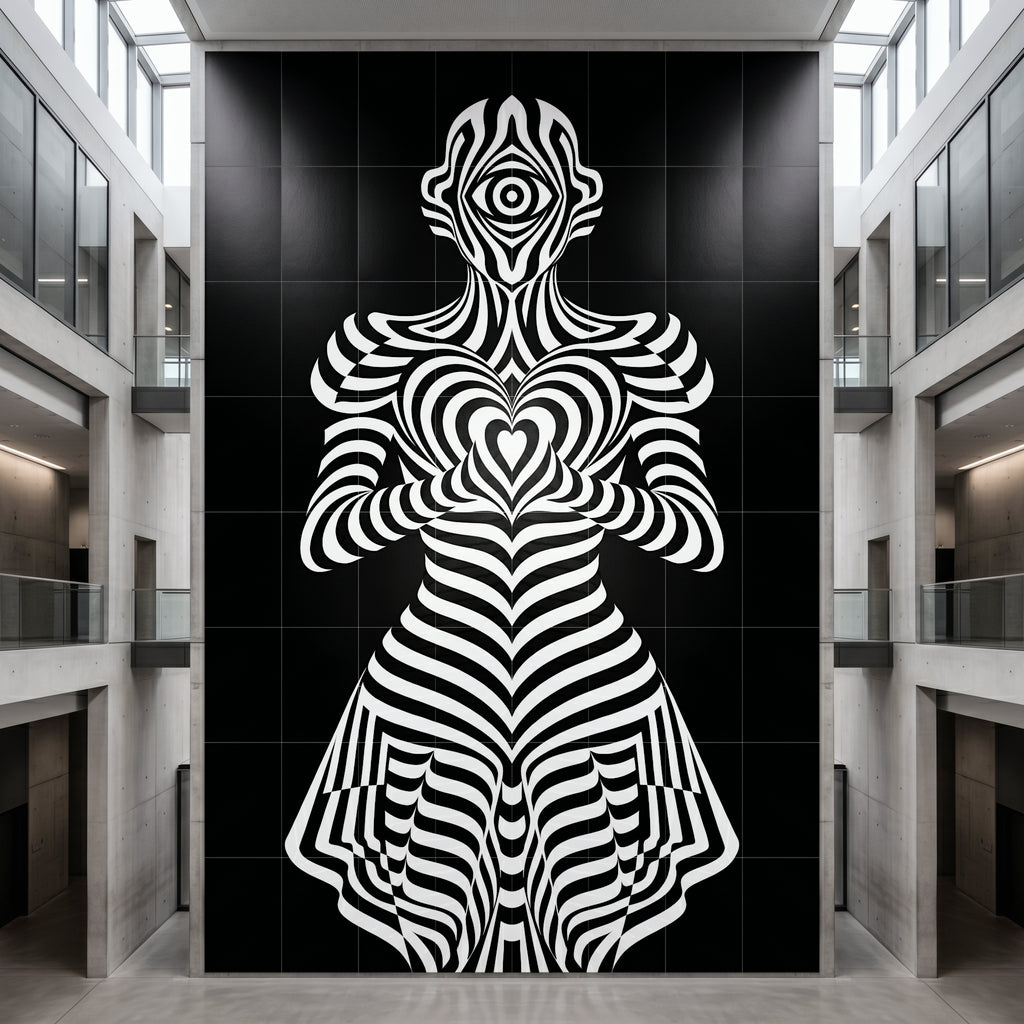 SYZYGY | Hypnotic Female Op Art 64-Print Mural | 1-Of-1 | 96K