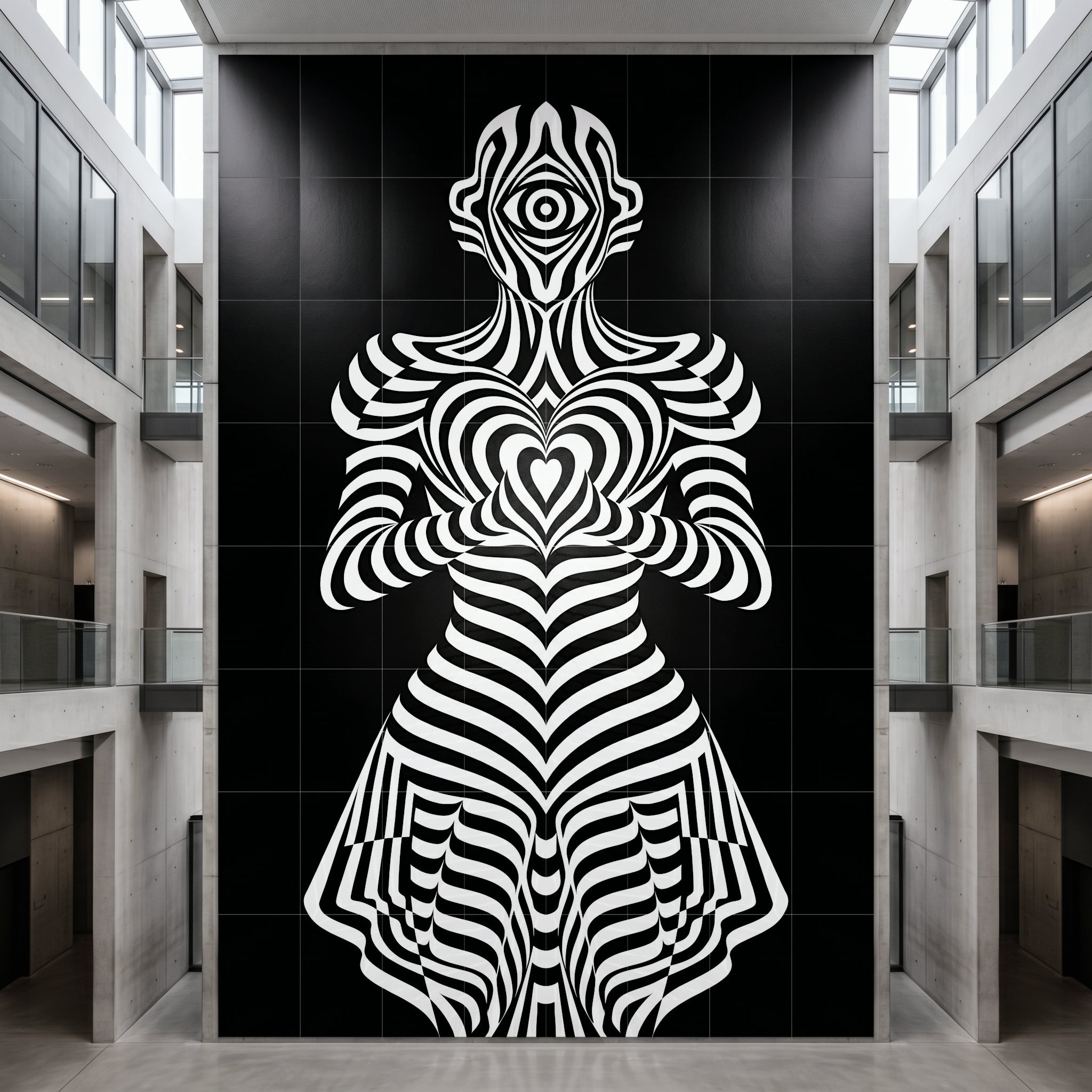 SYZYGY | Hypnotic Female Op Art 64-Print Mural | 1-Of-1 | 96K
