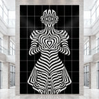 SYZYGY | Hypnotic Female Op Art 64-Print Mural | 1-Of-1 | 96K