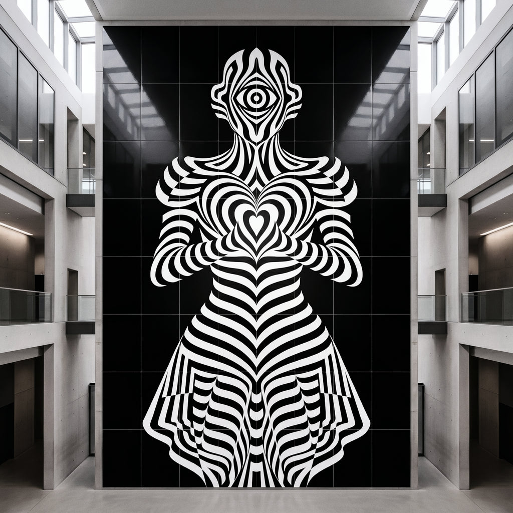 SYZYGY | Hypnotic Female Op Art 64-Print Mural | 1-Of-1 | 96K