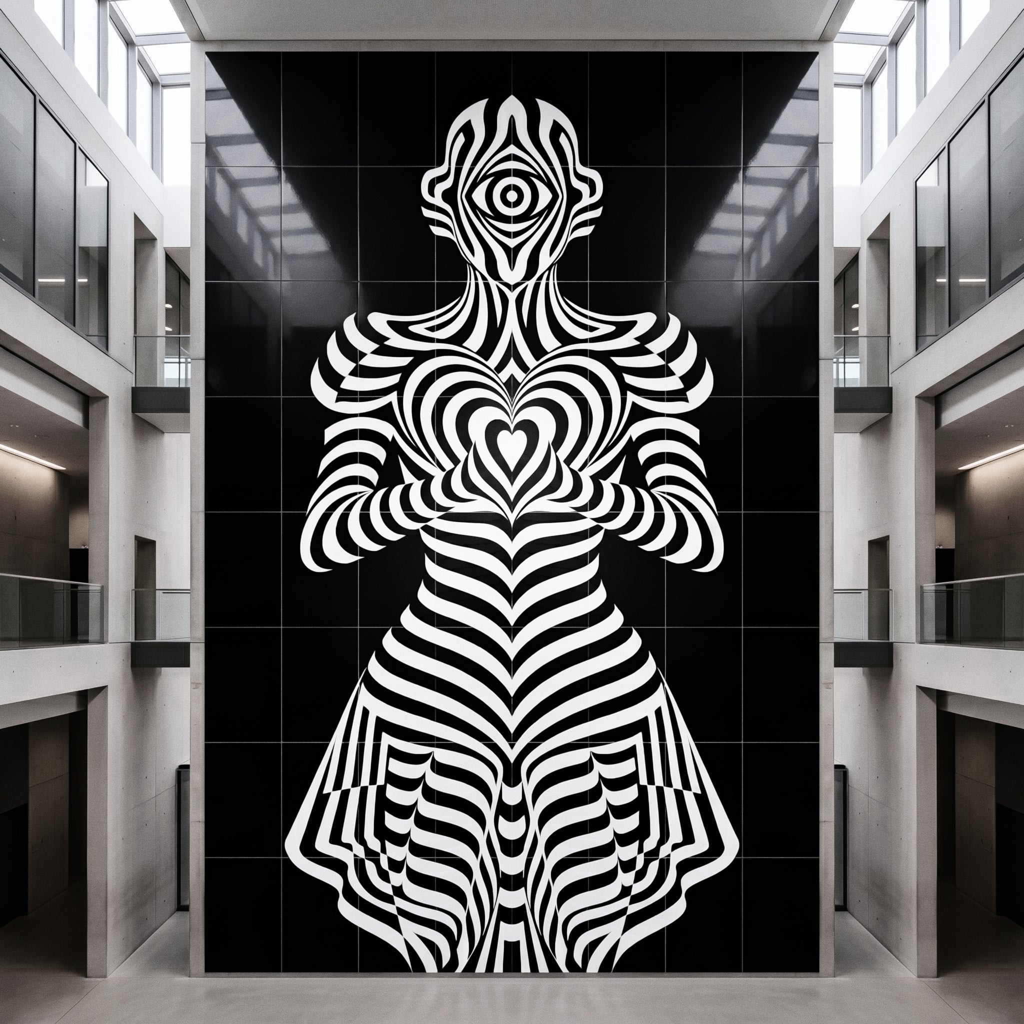 SYZYGY | Hypnotic Female Op Art 64-Print Mural | 1-Of-1 | 96K