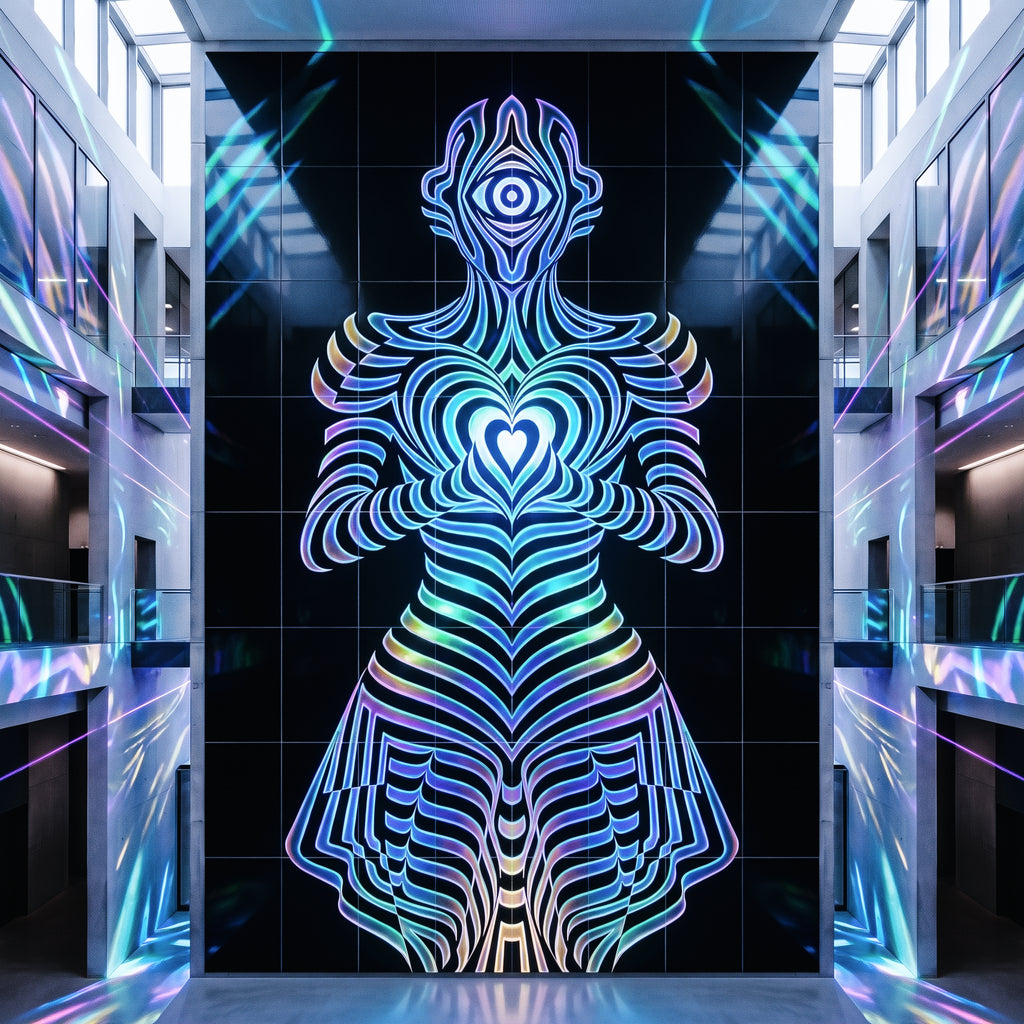 SYZYGY | 64-Print Hypnotic Female Op Art Mural | 1-Of-1
