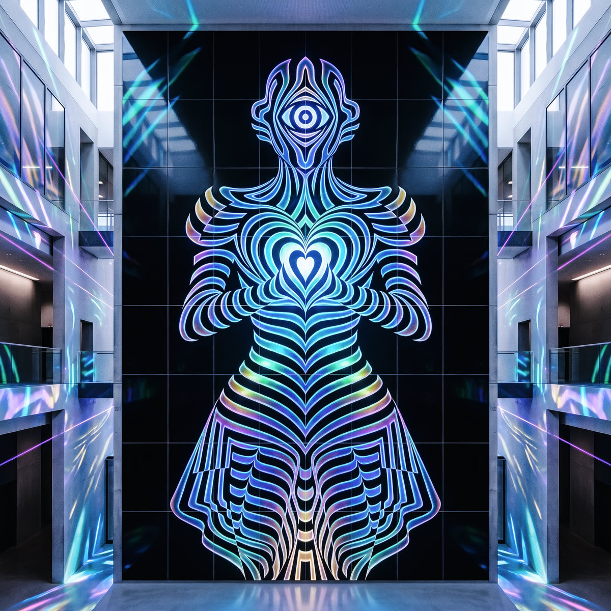 SYZYGY | 64-Print Hypnotic Female Op Art Mural | 1-Of-1