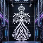 SYZYGY | 64-Print Hypnotic Female Op Art Mural | 1-Of-1