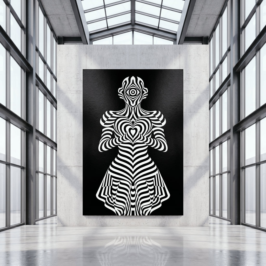 SYZYGY | Hypnotic Female Op-Art 64-Print Mural | 1-Of-1 | 96K