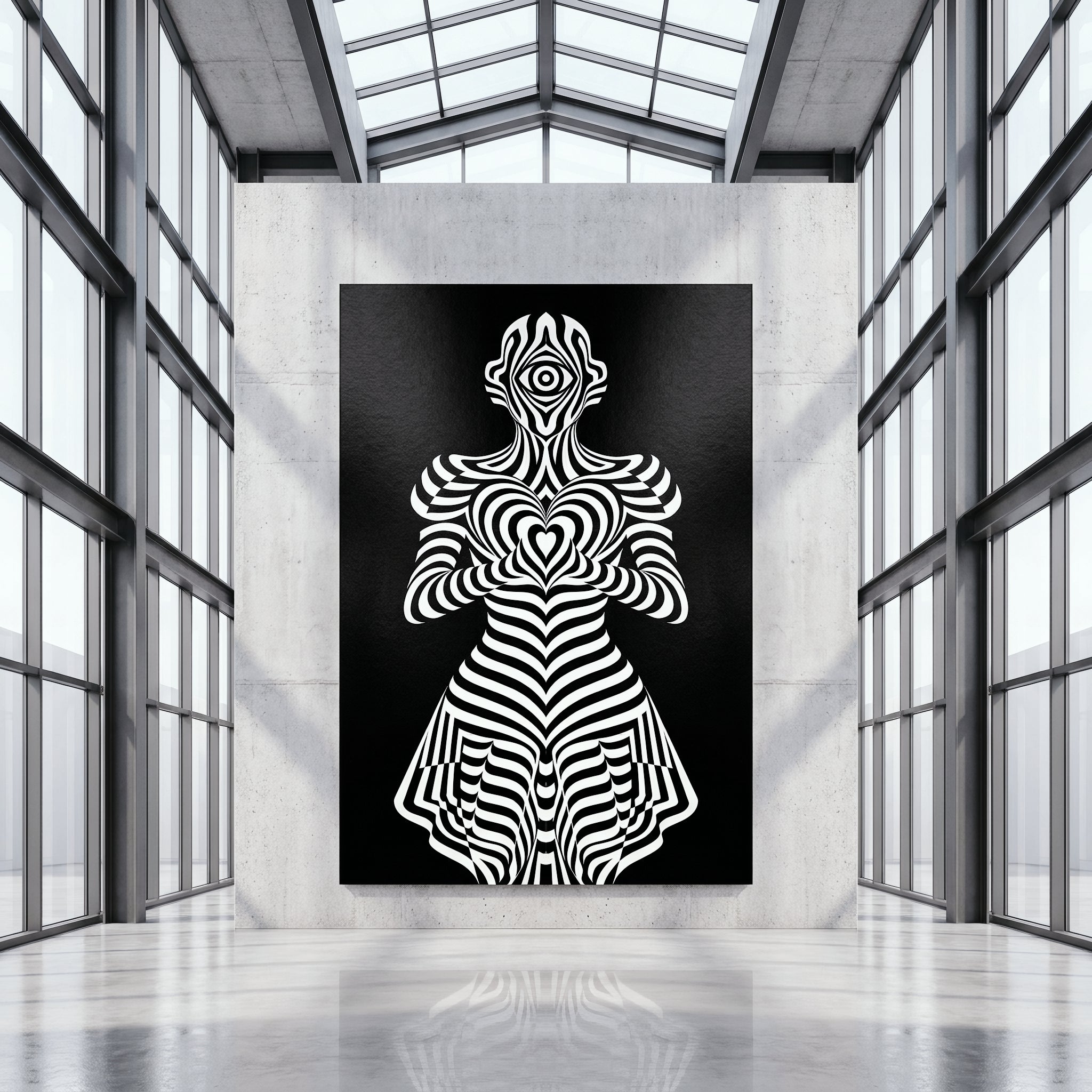 SYZYGY | Hypnotic Female Op-Art 64-Print Mural | 1-Of-1 | 96K