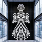 SYZYGY | 64-Print Hypnotic Female Op Art Mural | 1-Of-1