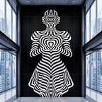 SYZYGY | 64-Print Hypnotic Female Op Art Mural | 1-Of-1