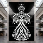 SYZYGY | Hypnotic Female Op-Art 64-Print Mural | 1-Of-1 | 96K