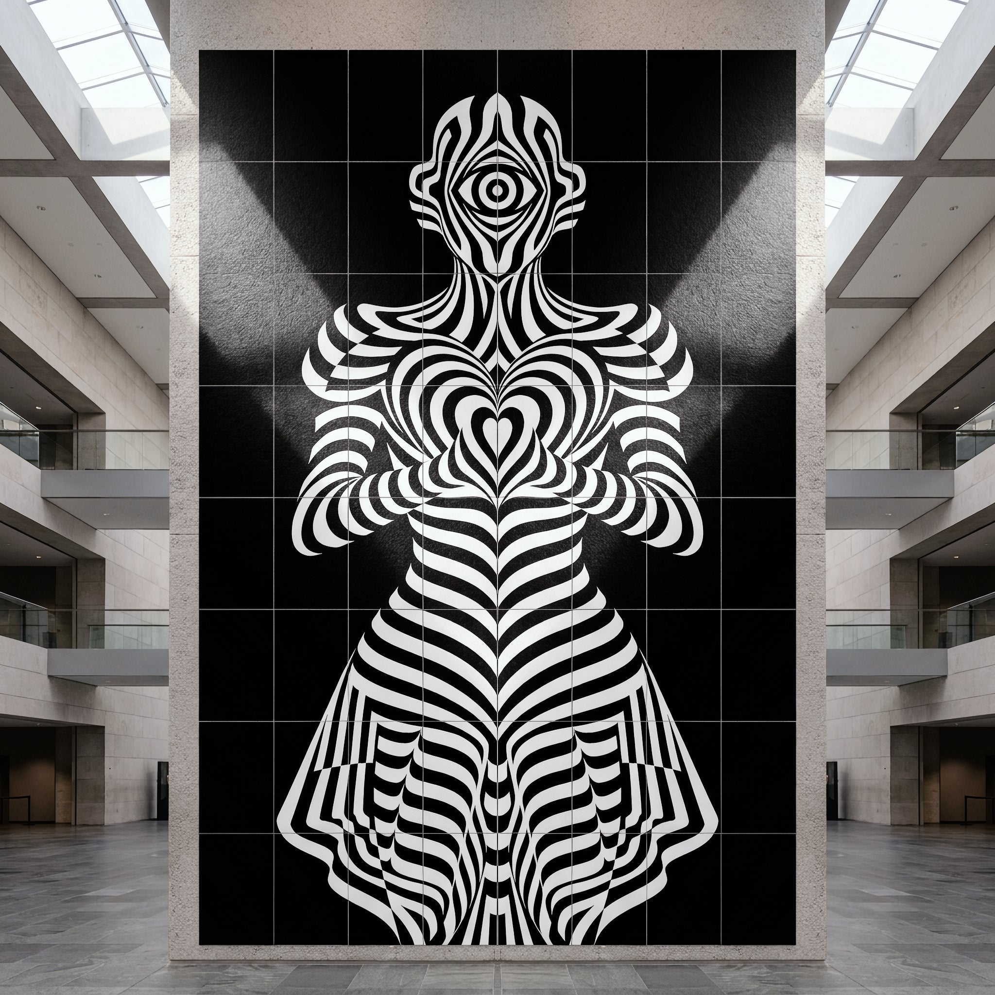 SYZYGY | Hypnotic Female Op-Art 64-Print Mural | 1-Of-1 | 96K