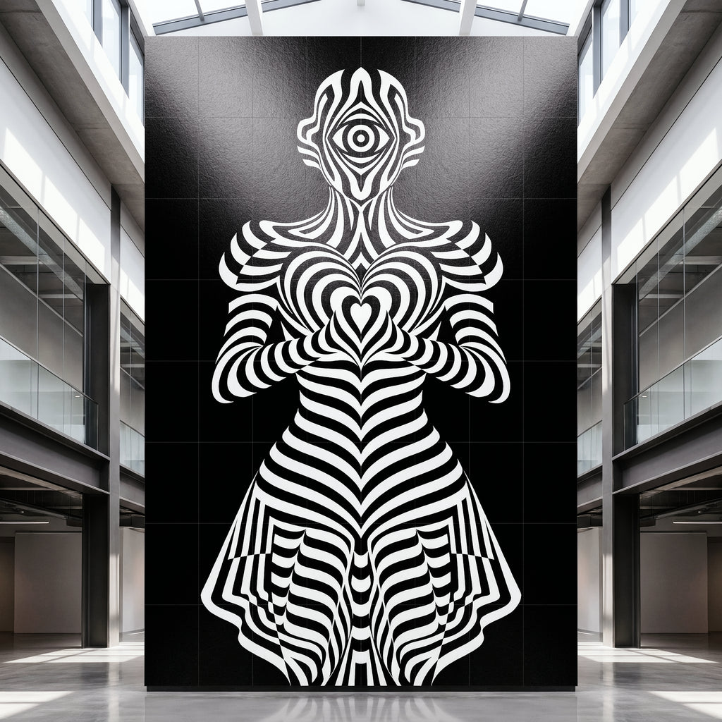 SYZYGY | Hypnotic Female Op-Art 64-Print Mural | 1-Of-1 | 96K