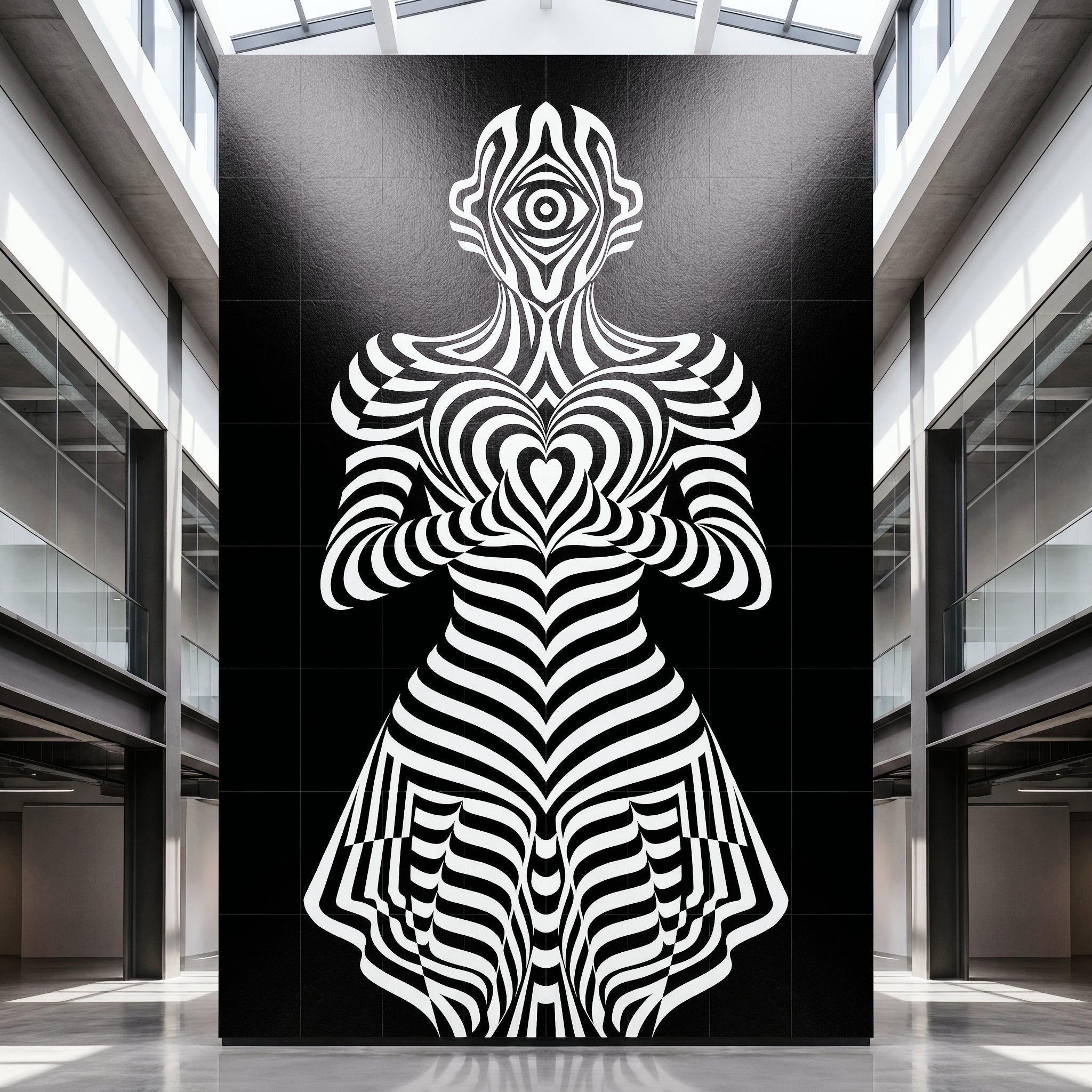 SYZYGY | Hypnotic Female Op-Art 64-Print Mural | 1-Of-1 | 96K