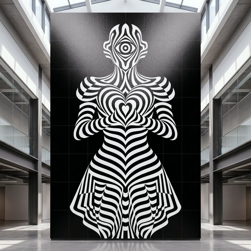 SYZYGY | Hypnotic Female Op-Art 64-Print Mural | 1-Of-1 | 96K