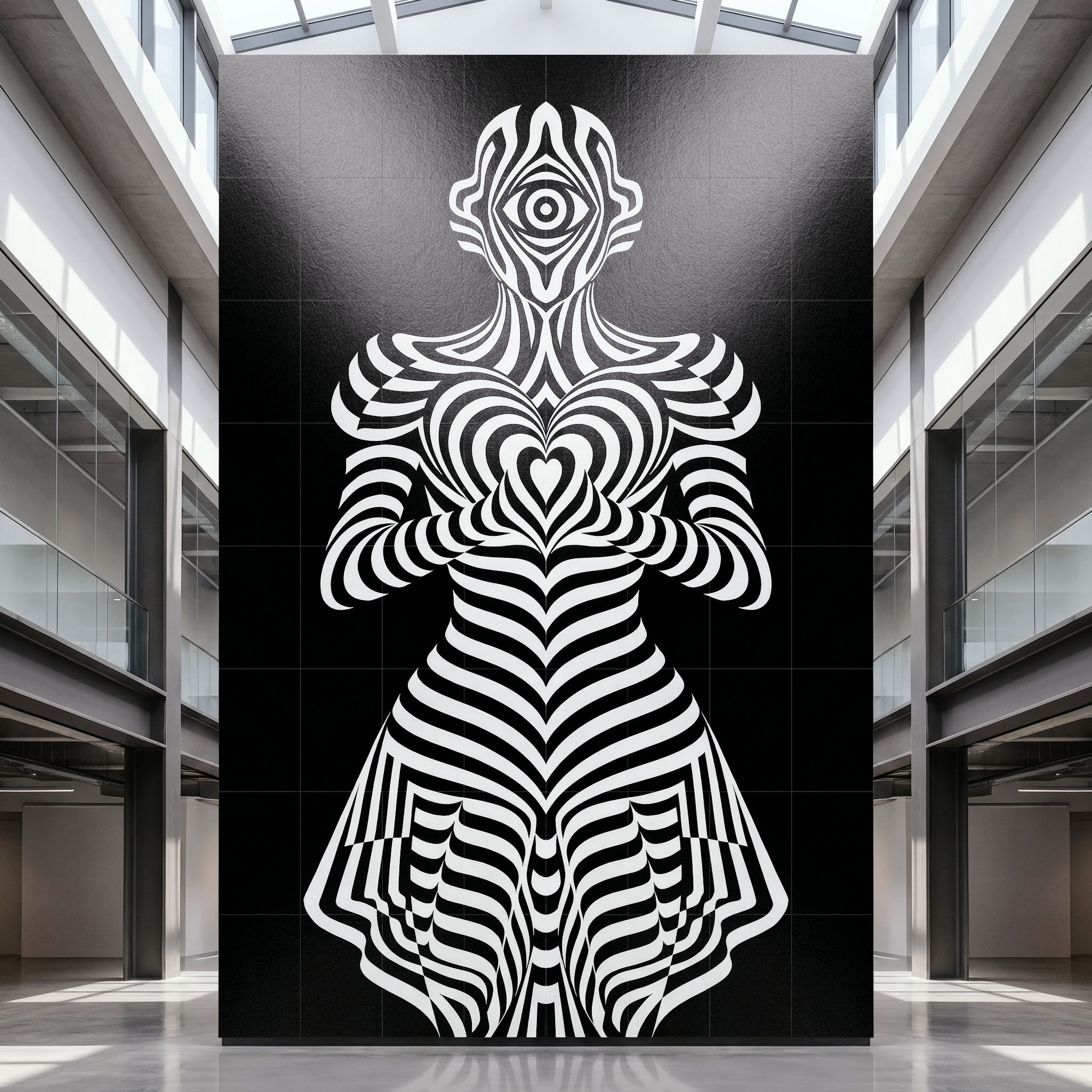 SYZYGY | Hypnotic Female Op-Art 64-Print Mural | 1-Of-1 | 96K