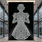 SYZYGY | Hypnotic Female Op-Art 64-Print Mural | 1-Of-1 | 96K