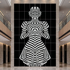 SYZYGY | Hypnotic Female Op-Art 64-Print Mural | 1-Of-1 | 96K