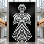 SYZYGY | Hypnotic Female Op-Art 64-Print Mural | 1-Of-1 | 96K