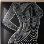 TEMPO | Dynamic Poised Female Silhouette Op Art | Luxury Multi-Print Wall Art | 1-Of-1