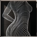 TEMPO | Dynamic Poised Female Silhouette Op Art | Luxury Multi-Print Wall Art | 1-Of-1