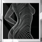 TEMPO | Dynamic Poised Female Silhouette Op Art | Luxury Multi-Print Wall Art | 1-Of-1