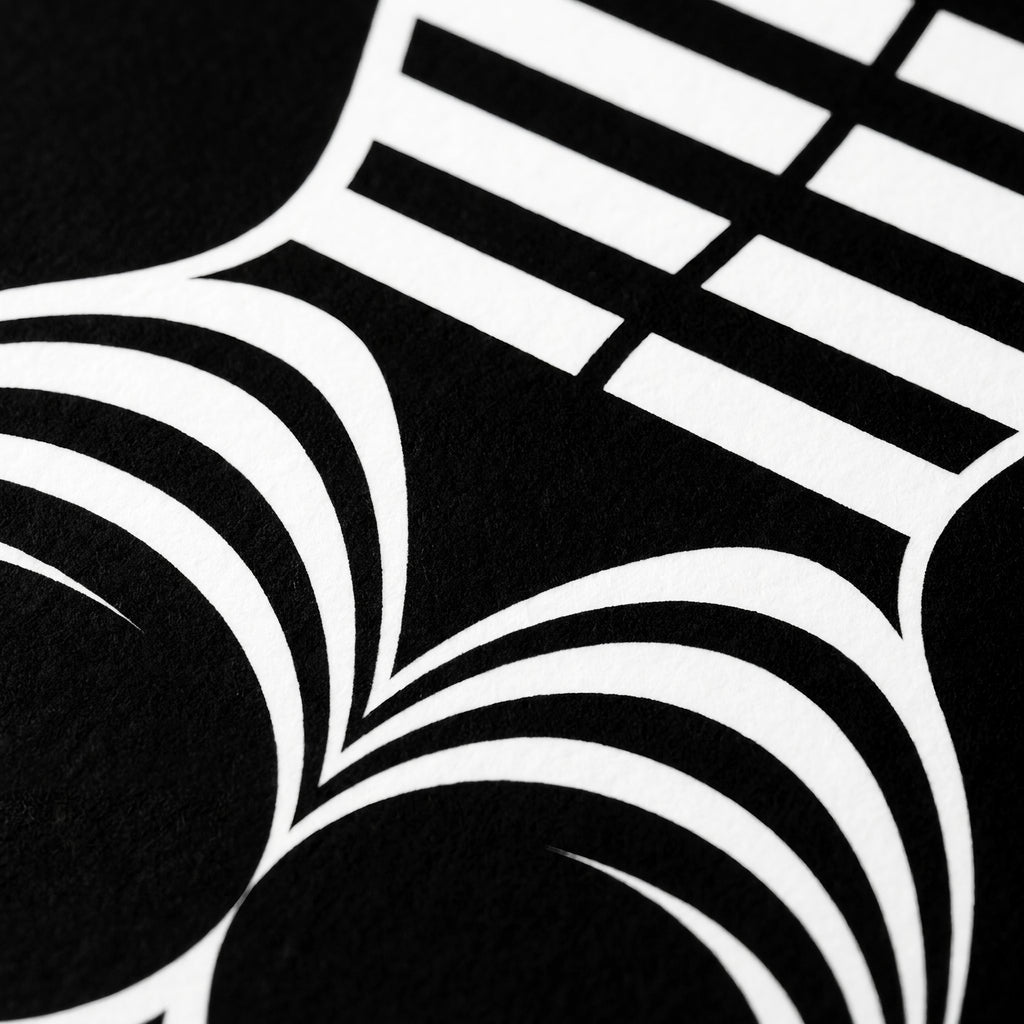 UNDERSCORE | Minimalist Female Figure Op Art Print | Black and White Modern Abstract Wall Art