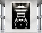 UNDERSCORE | Modern Minimalist B&W Female Op Art | Luxury Multi-Print Wall Art