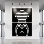 UNDERSCORE | Modern Minimalist B&W Female Op Art | Luxury Multi-Print Wall Art