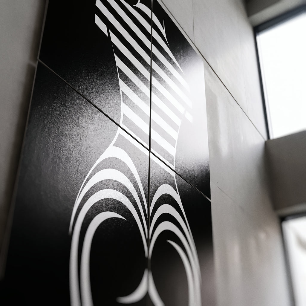 UNDERSCORE | Modern Minimalist B&W Female Op Art | Luxury Multi-Print Wall Art