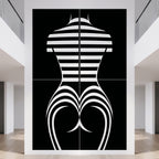 UNDERSCORE | Modern Minimalist B&W Female Op Art | Luxury Multi-Print Wall Art