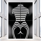 UNDERSCORE | Modern Minimalist B&W Female Op Art | Luxury Multi-Print Wall Art