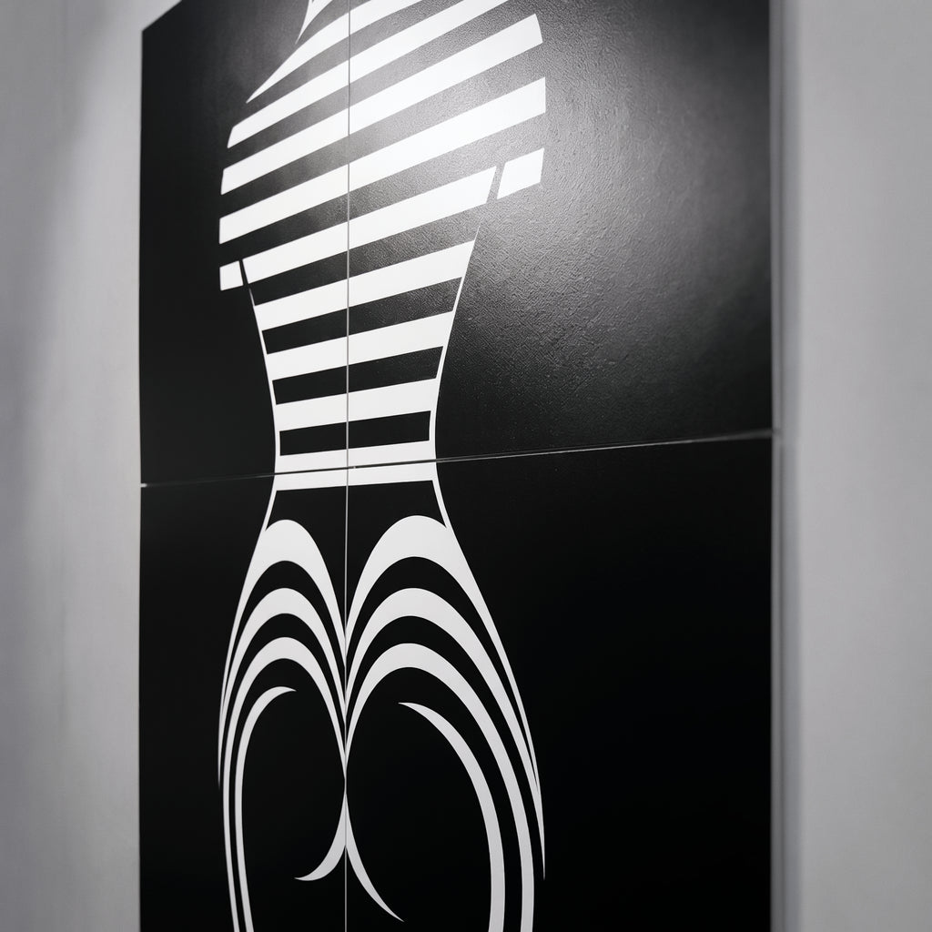 UNDERSCORE | Modern Minimalist B&W Female Op Art | Luxury Multi-Print Wall Art