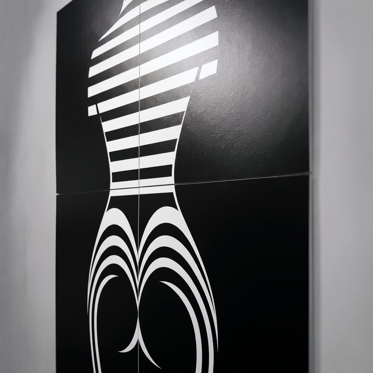 UNDERSCORE | Modern Minimalist B&W Female Op Art | Luxury Multi-Print Wall Art