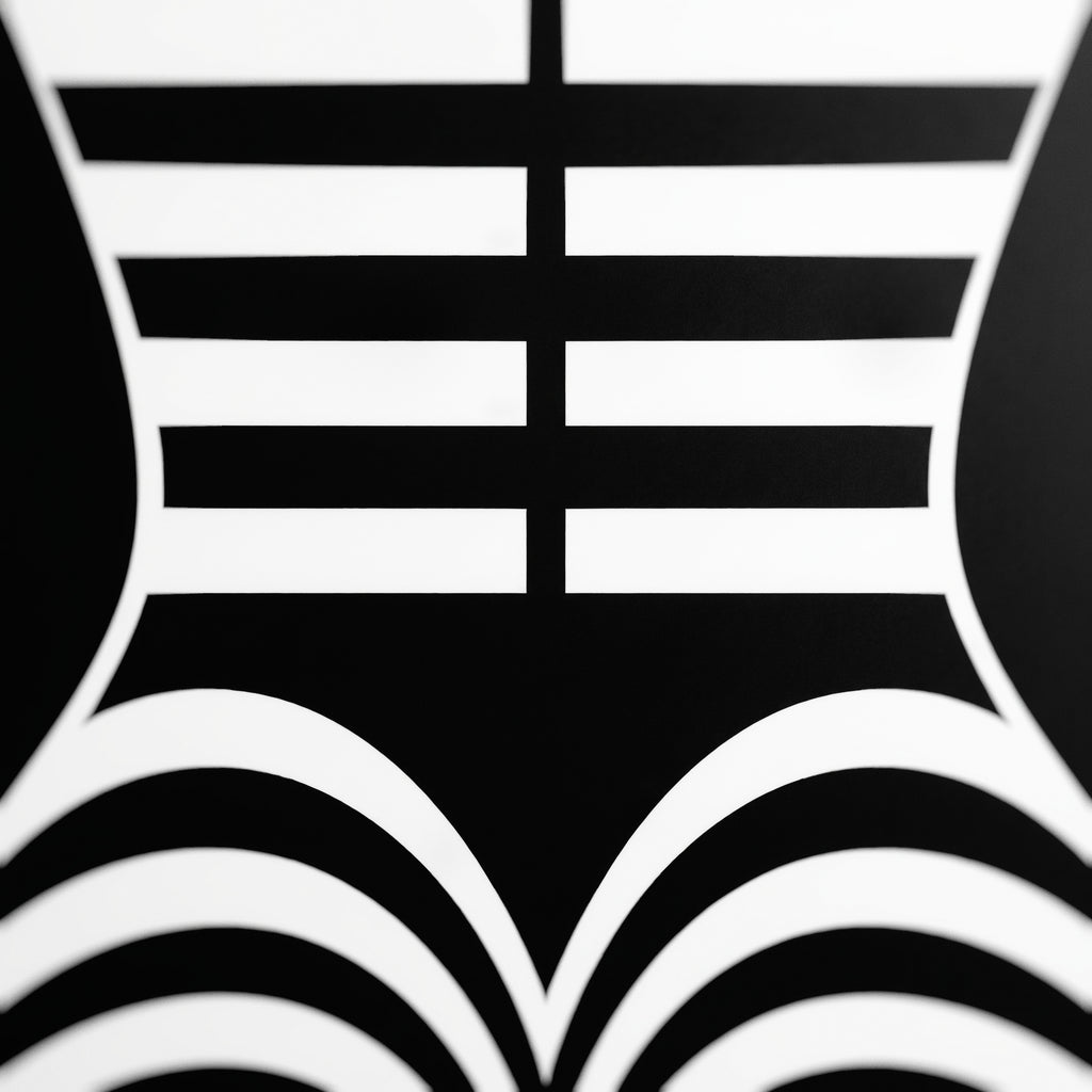 UNDERSCORE | Modern Minimalist B&W Female Op Art | Luxury Multi-Print Wall Art