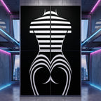 UNDERSCORE | Modern Minimalist B&W Female Op Art | Luxury Multi-Print Wall Art